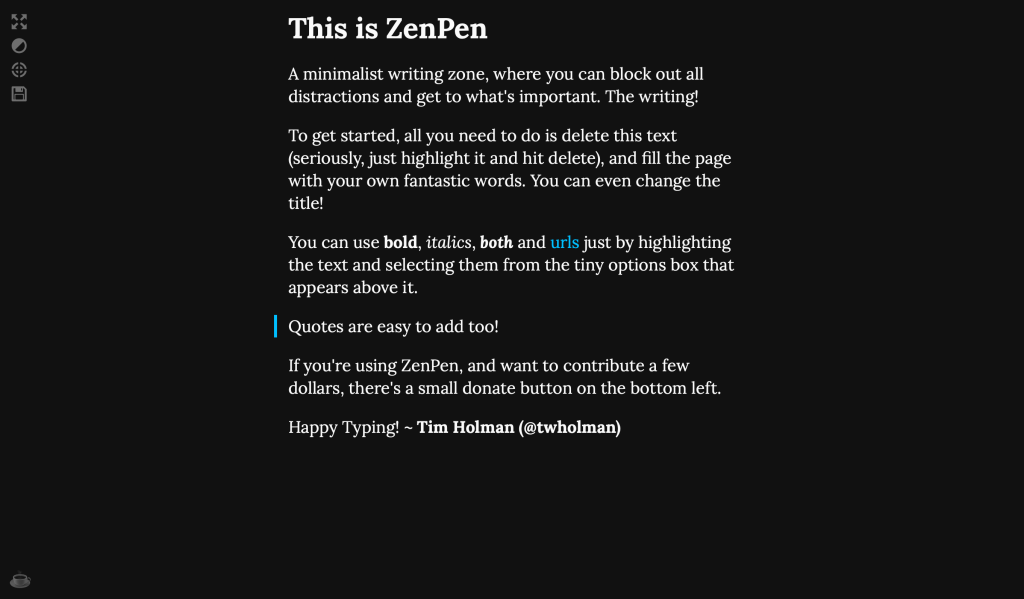 ZenPen Distraction Free Writing App