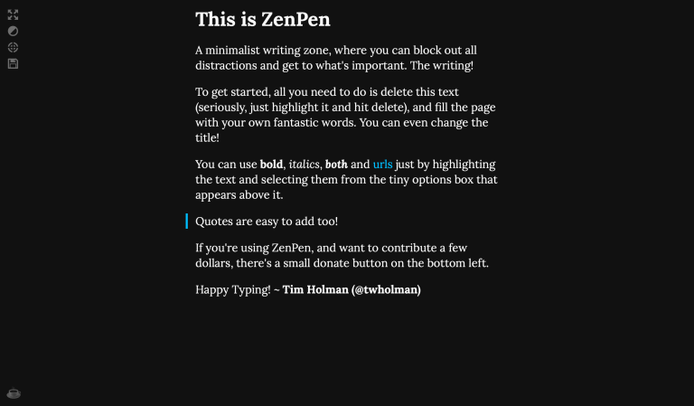 ZenPen Minimalistic Writing Tool